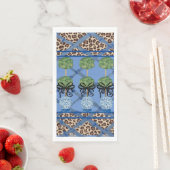 Serviette En Papier Leopard Bleu Bambou Chinoiserie Ginger Jar (En situation)