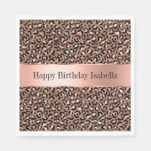 Serviette En Papier Léopard Brown rose (Devant)