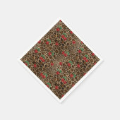 Serviette En Papier Leopard Cheetah Animal Print Red Cherries (Coin)