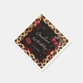 Serviette En Papier Leopard Cheetah Cherry Birthday Party Napkins (Coin)