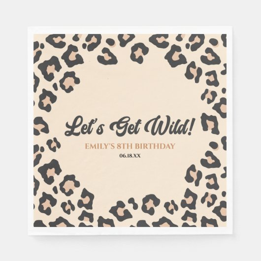 Serviette En Papier Leopard Cheetah Faisons le plein ! Fête d'annivers (Devant)