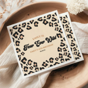 Serviette En Papier Leopard Cheetah Four Ever Wild 4ème anniversaire