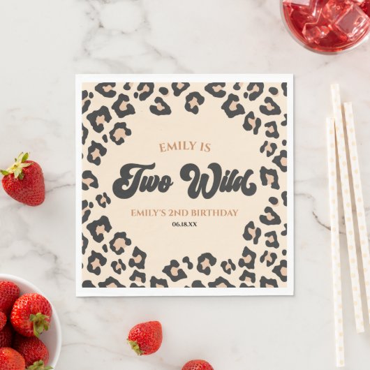 Serviette En Papier Leopard Cheetah Imprimer deux Wild 2e fête d'anniv (En situation)