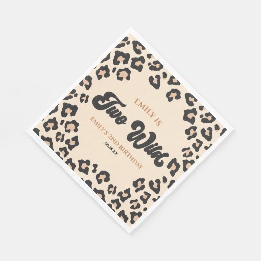 Serviette En Papier Leopard Cheetah Imprimer deux Wild 2e fête d'anniv (Coin)