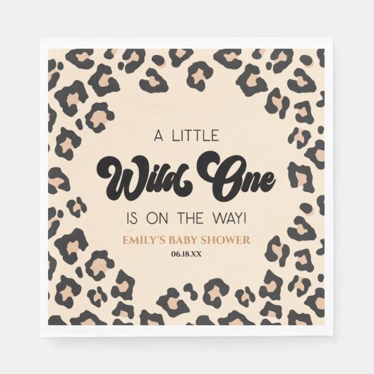 Serviette En Papier Leopard Cheetah Imprimer un Baby shower sauvage (Devant)