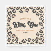 Serviette En Papier Leopard Cheetah Imprimer Wild Un 1er anniversaire  (Devant)