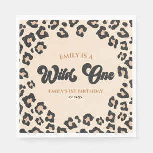 Serviette En Papier Leopard Cheetah Imprimer Wild Un 1er anniversaire 