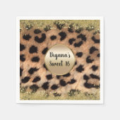 Serviette En Papier Leopard Cheetah Poster de animal Parties scintilla (Devant)