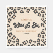 Serviette En Papier Leopard Cheetah Wild et Six Anniversaire (Devant)