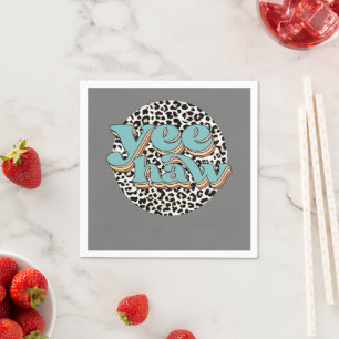 Serviette En Papier Leopard Cowboy Yeehaw Tenez vos chevaux Vache de l