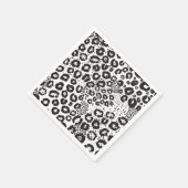 Serviette En Papier Léopard de neige noir blanc Poster de animal Cheet (Coin)