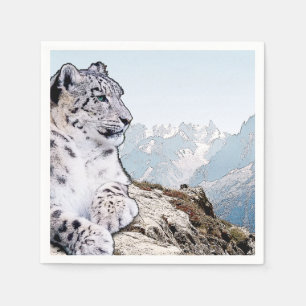 Serviette En Papier Léopard des neiges