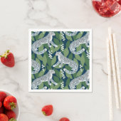 Serviette En Papier Léopard des neiges et Lys de la vallée (En situation)
