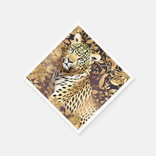Serviette En Papier Léopard d'or chatoyant (Coin)