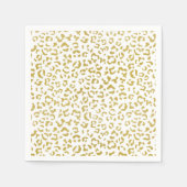 Serviette En Papier Leopard d'or, Parties scintillant d'or, Empreinte  (Devant)