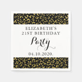 Serviette En Papier Leopard d'or, Parties scintillant, Motif léopard, (Devant)