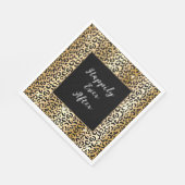 Serviette En Papier Léopard doré noir (Coin)