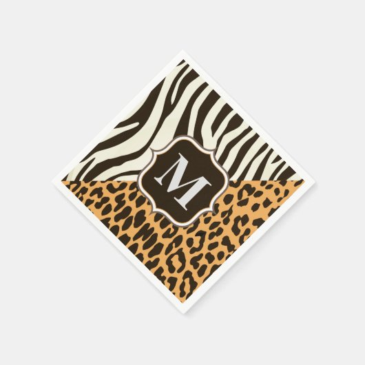 Serviette En Papier Leopard et Zebra (Coin)