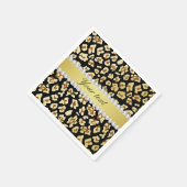 Serviette En Papier Leopard Faux Gold Parties scintillant et Foil Blac (Coin)