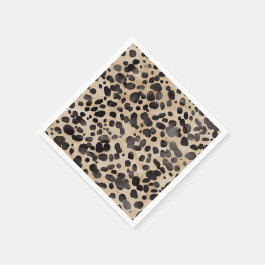 Serviette En Papier Leopard Imprimé Animalier Mariage Moderne  (Coin)