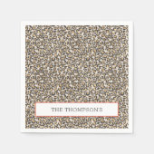 Serviette En Papier Leopard Linen Monogram Chic Safari Poster de anima (Devant)