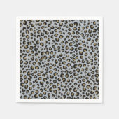 Serviette En Papier Léopard noir de l'or (Devant)