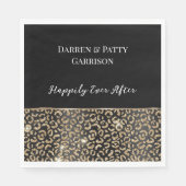 Serviette En Papier Léopard noir d'or (Devant)