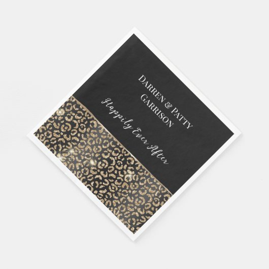 Serviette En Papier Léopard noir d'or (Coin)