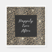 Serviette En Papier Léopard noir et or (Devant)