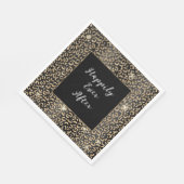 Serviette En Papier Léopard noir et or (Coin)