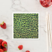 Serviette En Papier Léopard noir et vert (En situation)