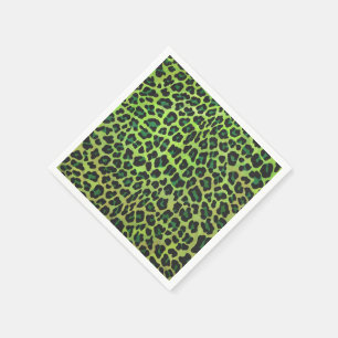 Serviette En Papier Léopard noir et vert