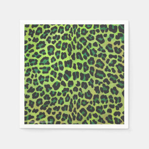 Serviette En Papier Léopard noir et vert