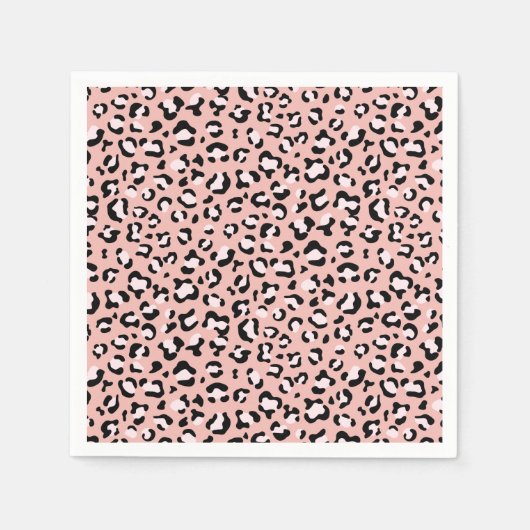 Serviette En Papier Léopard Print, Léopard Spots, Rose Léopard (Devant)