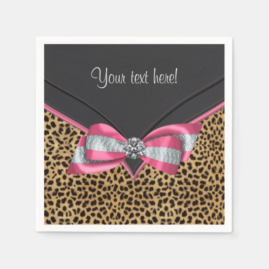 Serviette En Papier Leopard rose (Devant)