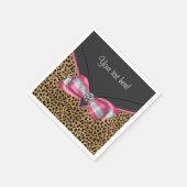 Serviette En Papier Leopard rose (Coin)