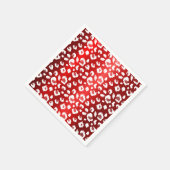 Serviette En Papier Léopard Rouge Métallisé Élégant Chic Soirée (Coin)