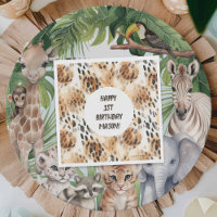 Leopard Skin Motif, Safari thème 1er anniversaire