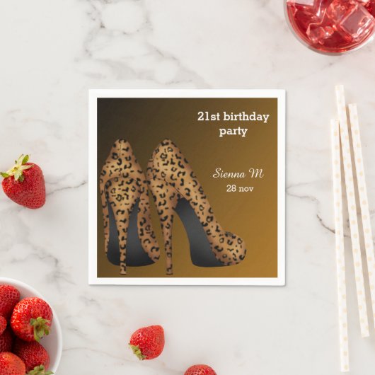 Serviette En Papier Leopard Stilettos (En situation)