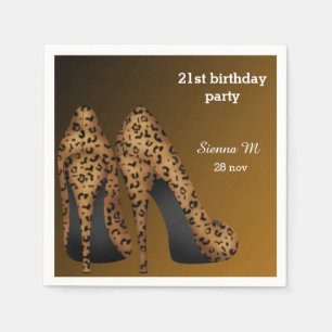 Serviette En Papier Leopard Stilettos