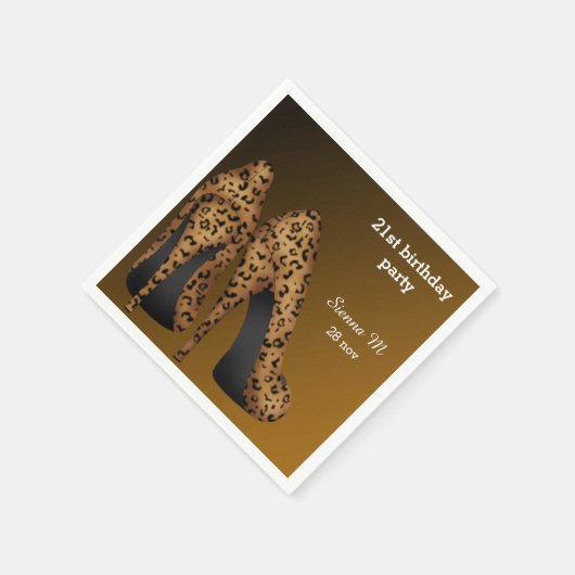 Serviette En Papier Leopard Stilettos (Coin)