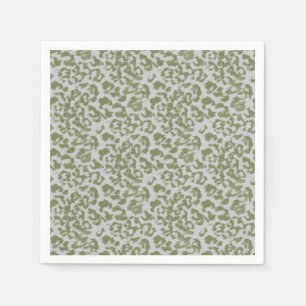 Serviette En Papier Léopard tacheté gris olive