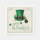 Serviette En Papier Leprechaun Casquette Happy St. Paddy's ID636 (Devant)