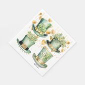 Serviette En Papier Leprechaun Casquettes et Coeurs d'or pour la St Pa (Coin)