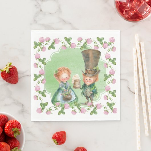Serviette En Papier Leprechaun & Clover | Saint Patrick's Day (En situation)