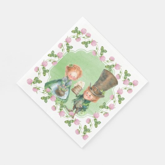 Serviette En Papier Leprechaun & Clover | Saint Patrick's Day (Coin)