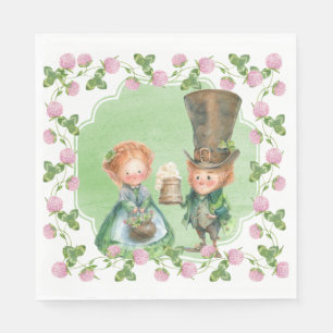 Serviette En Papier Leprechaun et Clover Saint Patrick's Day