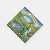 Serviette En Papier Leprechaun Rainbow (Coin)