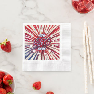 Serviette En Papier Les 250 ans d'Amérique 1776-2026 Feux d'artifice R