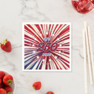 Serviette En Papier Les 250 ans d'Amérique 1776-2026 Feux d'artifice R